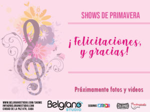Gracias y felicitaciones participantes de los Shows de Primavera 2019