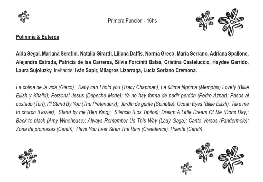 Shows de Primavera 2022 - Programa 1ra Función